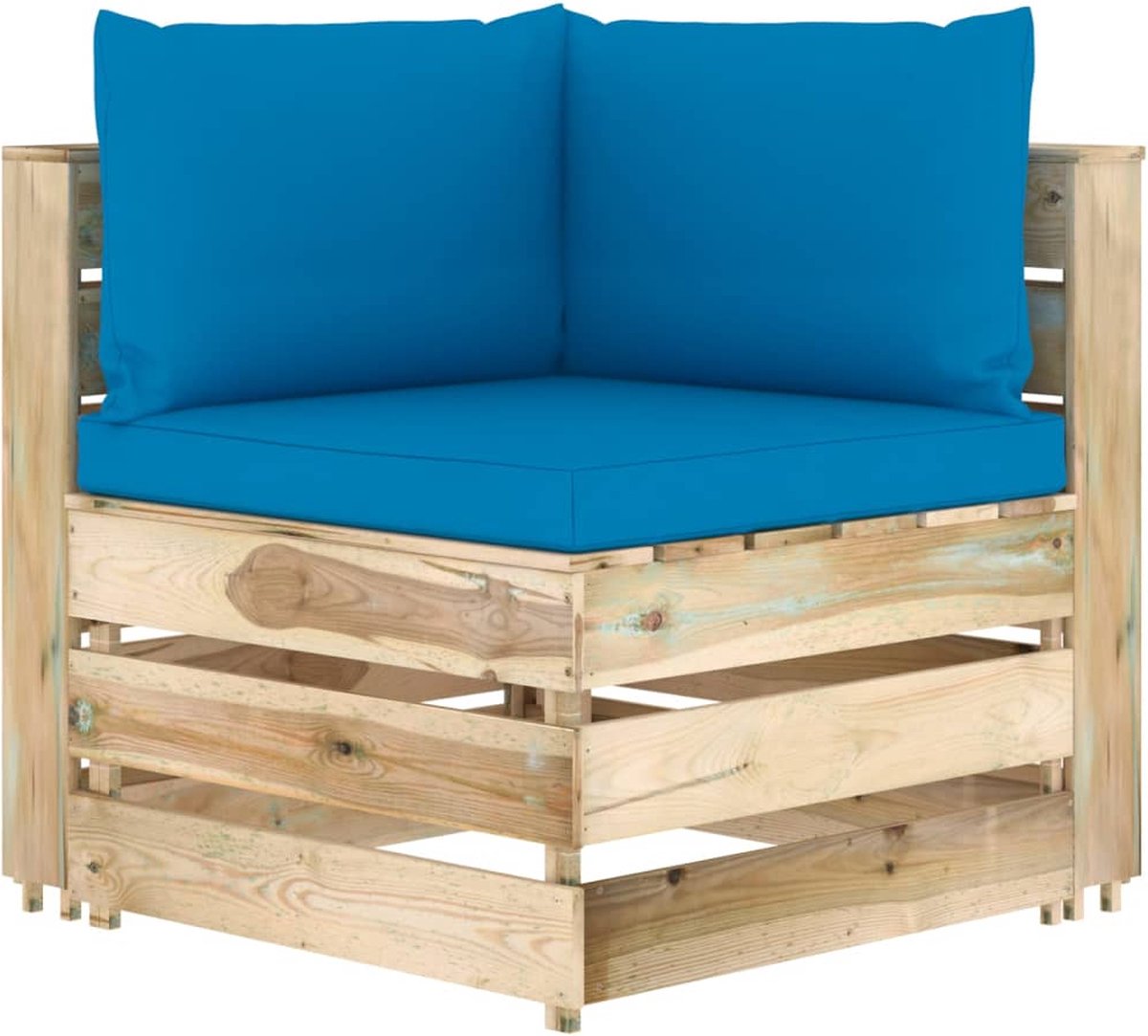 Vidaxl 7-delige Loungeset Met Kussens Geïmpregneerd Hout - Blauw