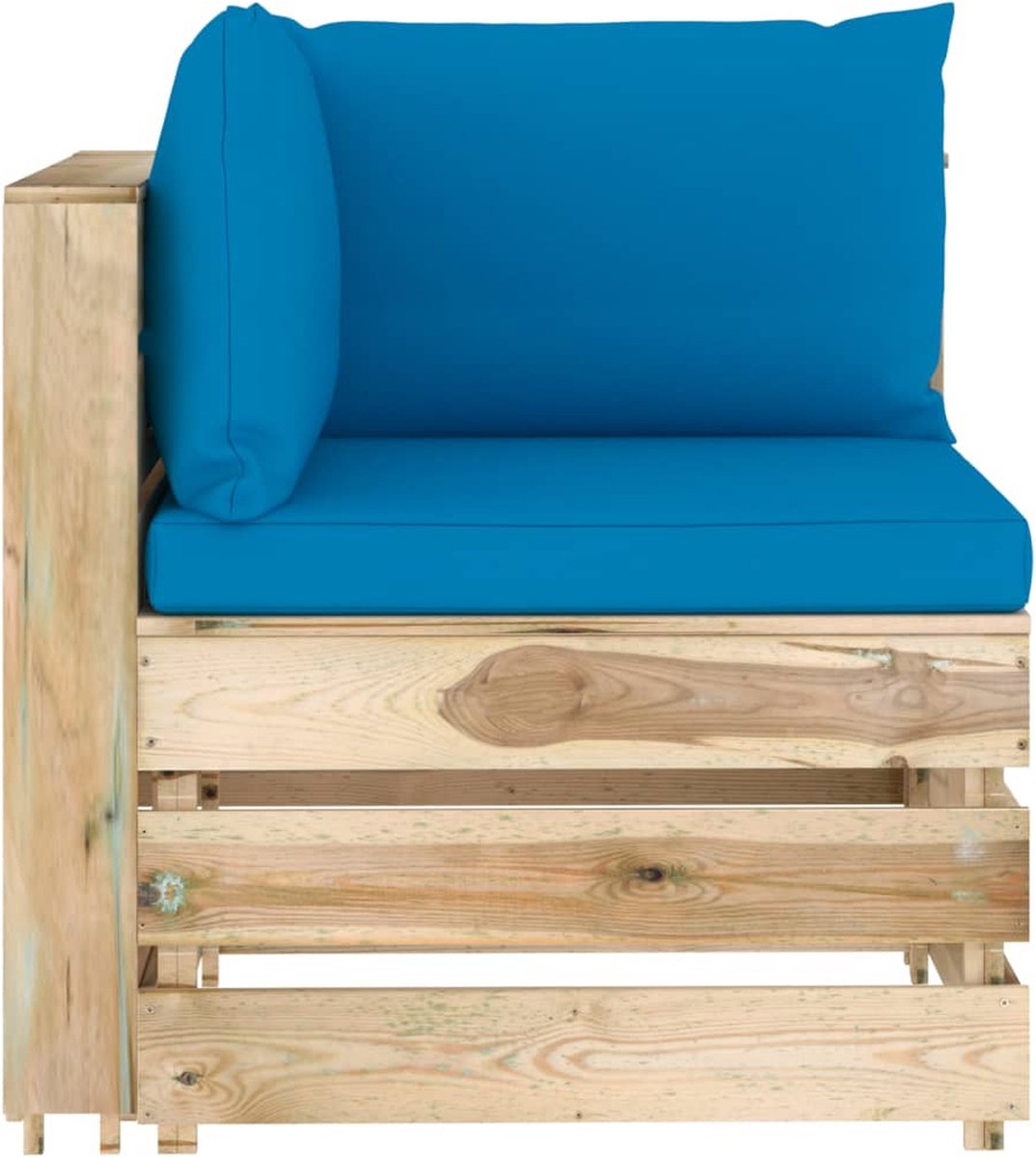 Vidaxl 7-delige Loungeset Met Kussens Geïmpregneerd Hout - Blauw