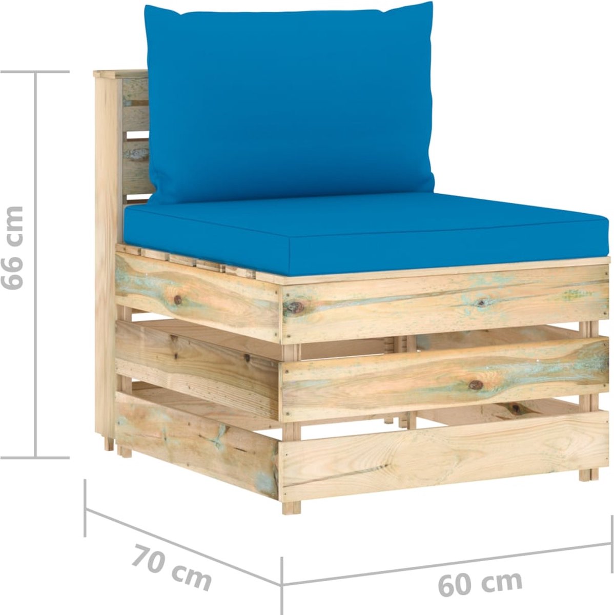 Vidaxl 7-delige Loungeset Met Kussens Geïmpregneerd Hout - Blauw