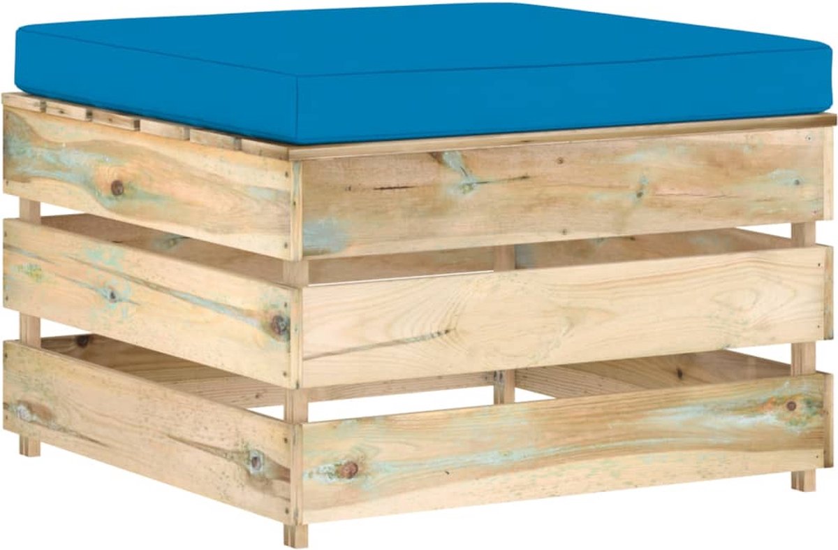 Vidaxl 7-delige Loungeset Met Kussens Geïmpregneerd Hout - Blauw