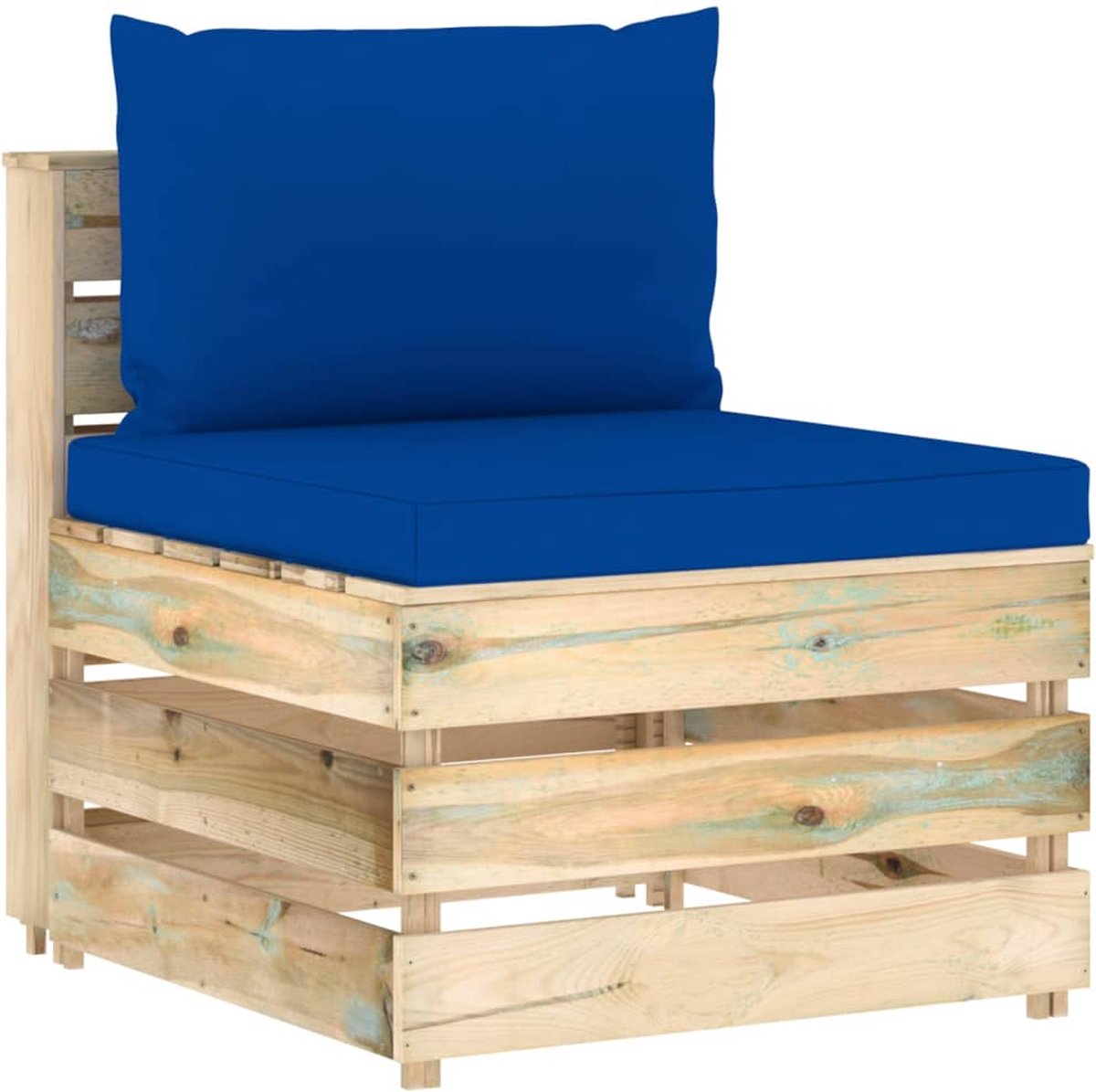 Vidaxl 7-delige Loungeset Met Kussens Geïmpregneerd Hout - Blauw