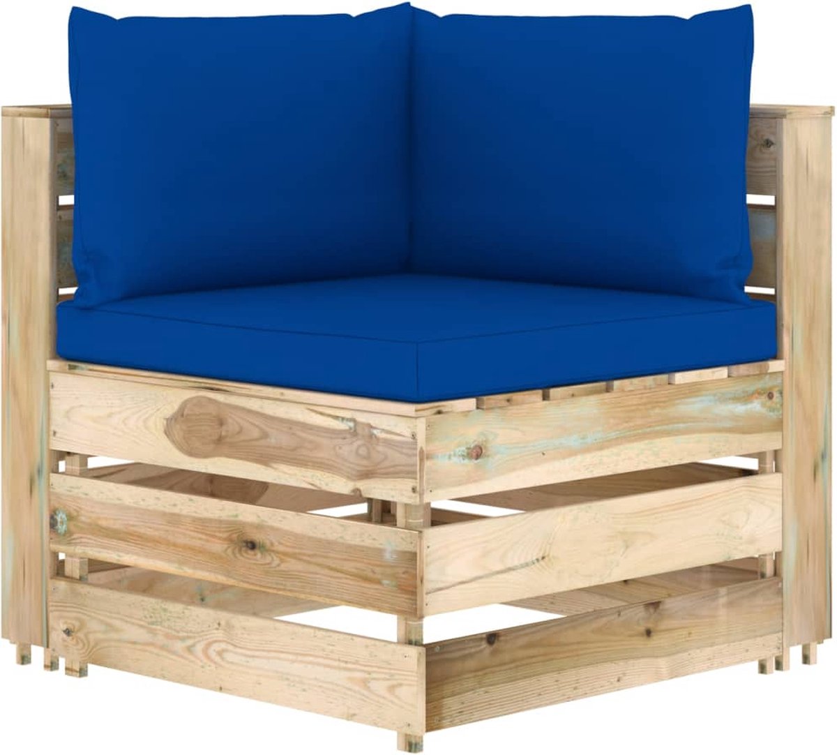 Vidaxl 7-delige Loungeset Met Kussens Geïmpregneerd Hout - Blauw