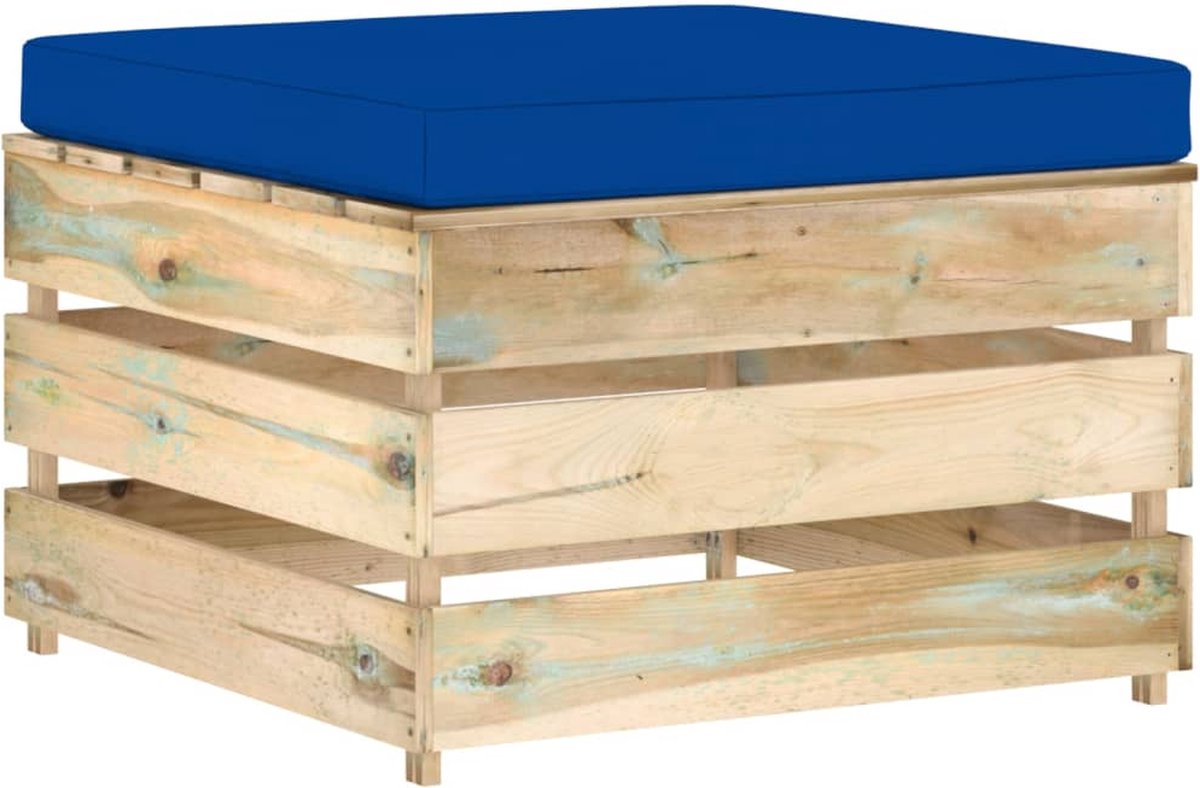 Vidaxl 7-delige Loungeset Met Kussens Geïmpregneerd Hout - Blauw