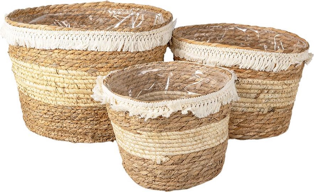 Clayre & Eef Mand (3) Ø 32x25/ø 28x21/ø 24x18cm - Bruin