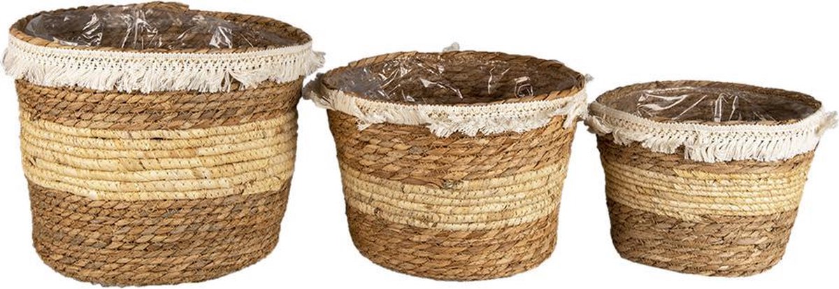Clayre & Eef Mand (3) Ø 32x25/ø 28x21/ø 24x18cm - Bruin