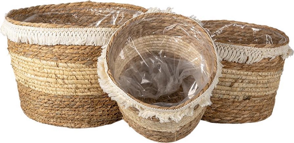 Clayre & Eef Mand (3) Ø 32x25/ø 28x21/ø 24x18cm - Bruin