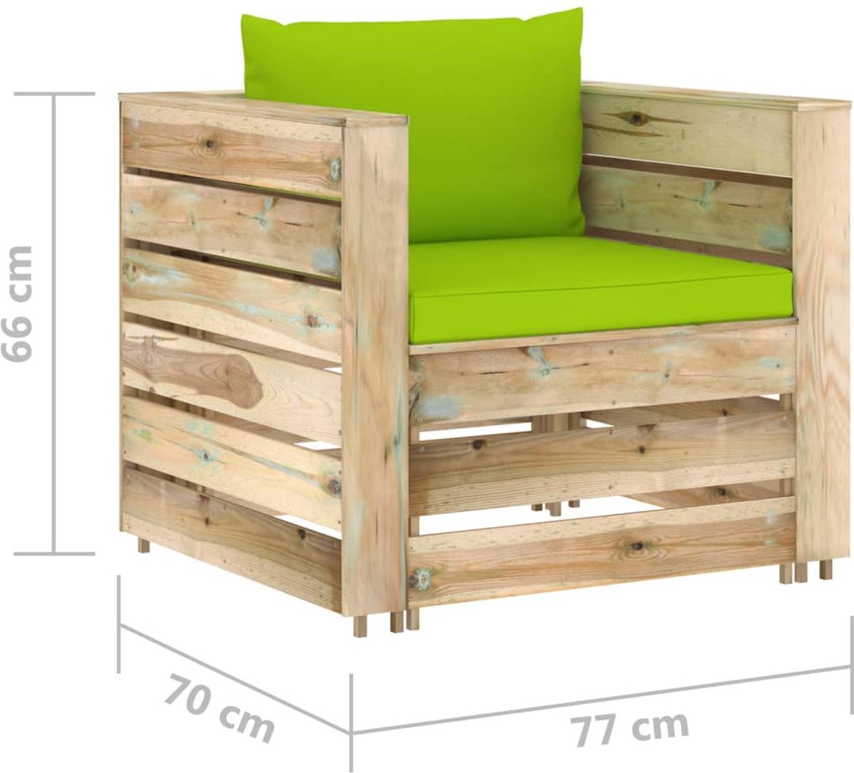 Vidaxl 8-delige Loungeset Met Kussens Geïmpregneerd Hout - Groen