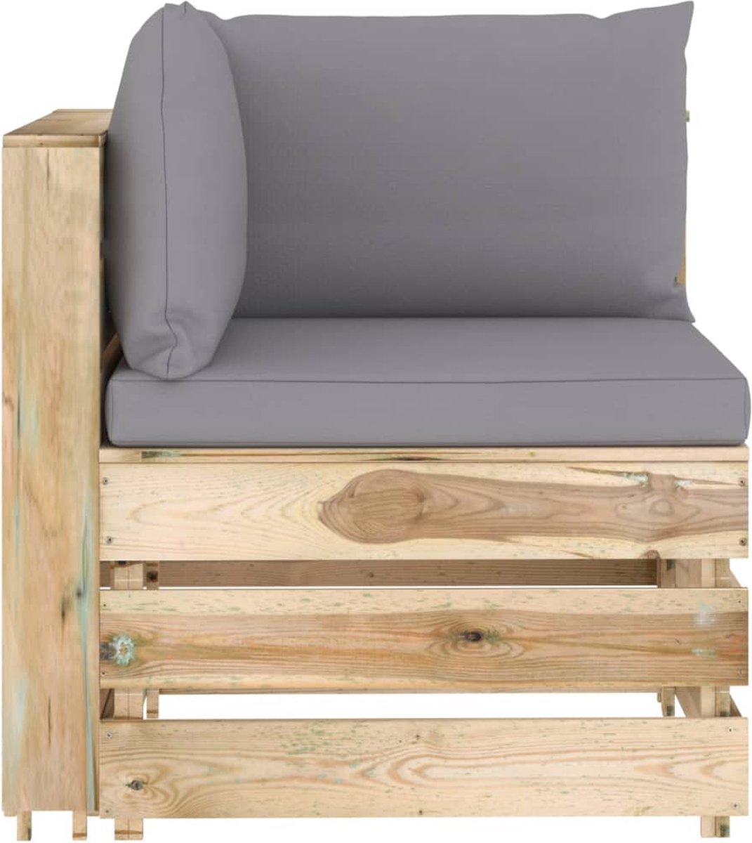 Vidaxl 12-delige Loungeset Met Kussens Geïmpregneerd Hout - Grijs