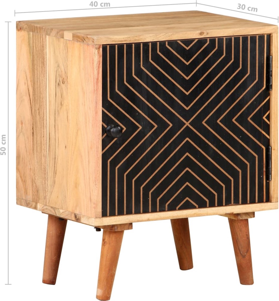 Vidaxl Nachtkastje 40x30x50 Cm Massief Acaciahout - Beige