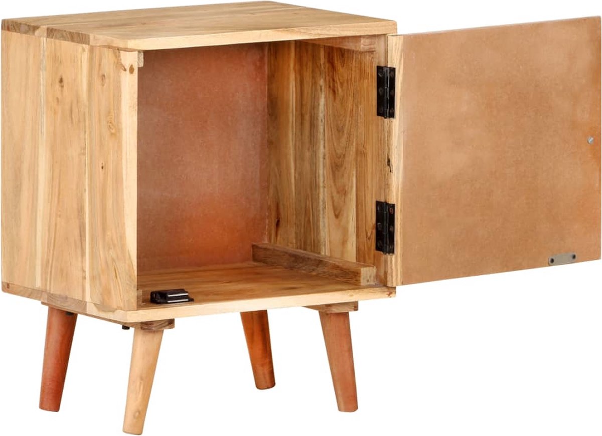 Vidaxl Nachtkastje 40x30x50 Cm Massief Acaciahout - Beige