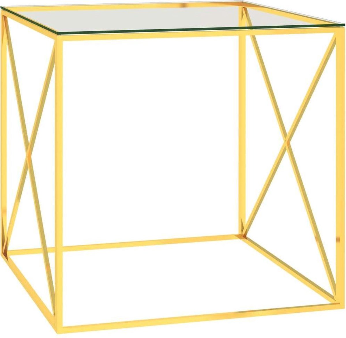 Vidaxl Salontafel 55x55x55 Cm Roestvrij Staal En Glaskleurig - Oro