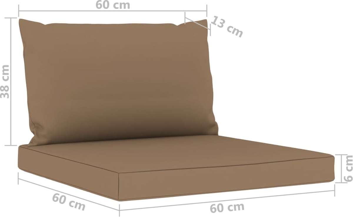 Vidaxl Tuinbank 3-zits Met Taupe Kussens - Bruin