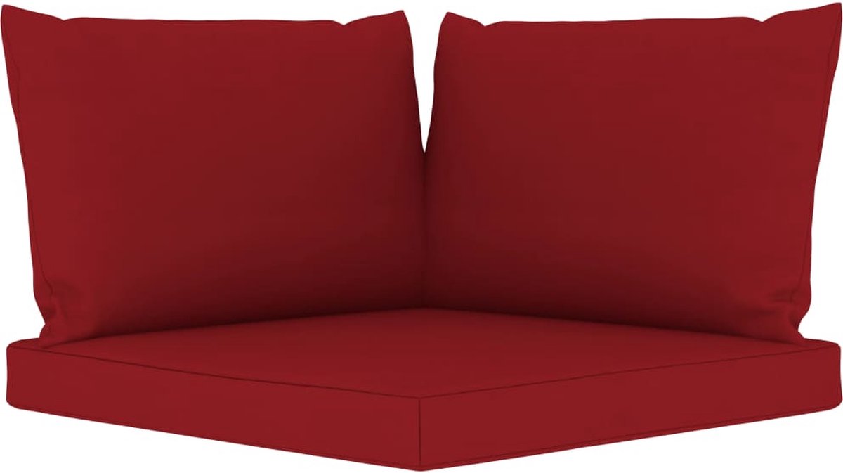 Vidaxl Tuinbank 4-zits Met Wijnrode Kussens - Bruin