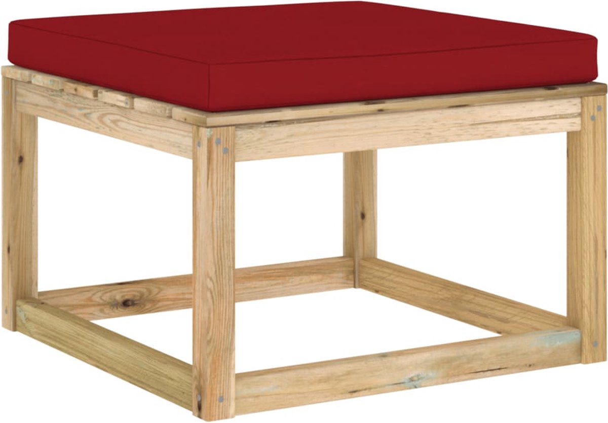 Vidaxl 6-delige Loungeset Met Kussens Geïmpregneerd Grenenhout - Rood