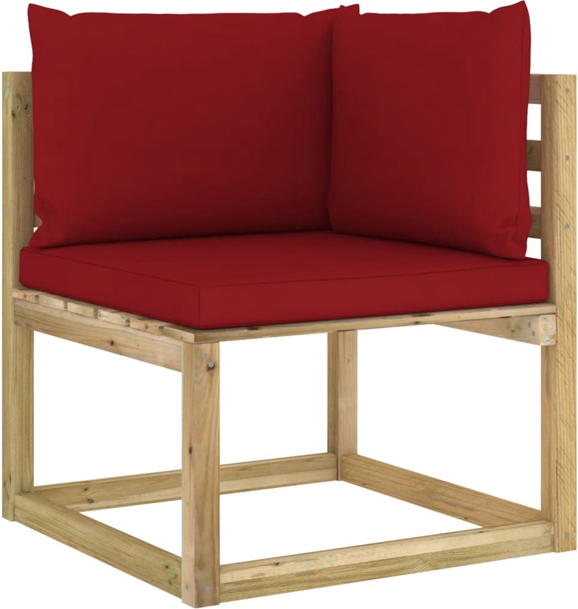 Vidaxl 8-delige Loungeset Met Kussens Geïmpregneerd Grenenhout - Rood
