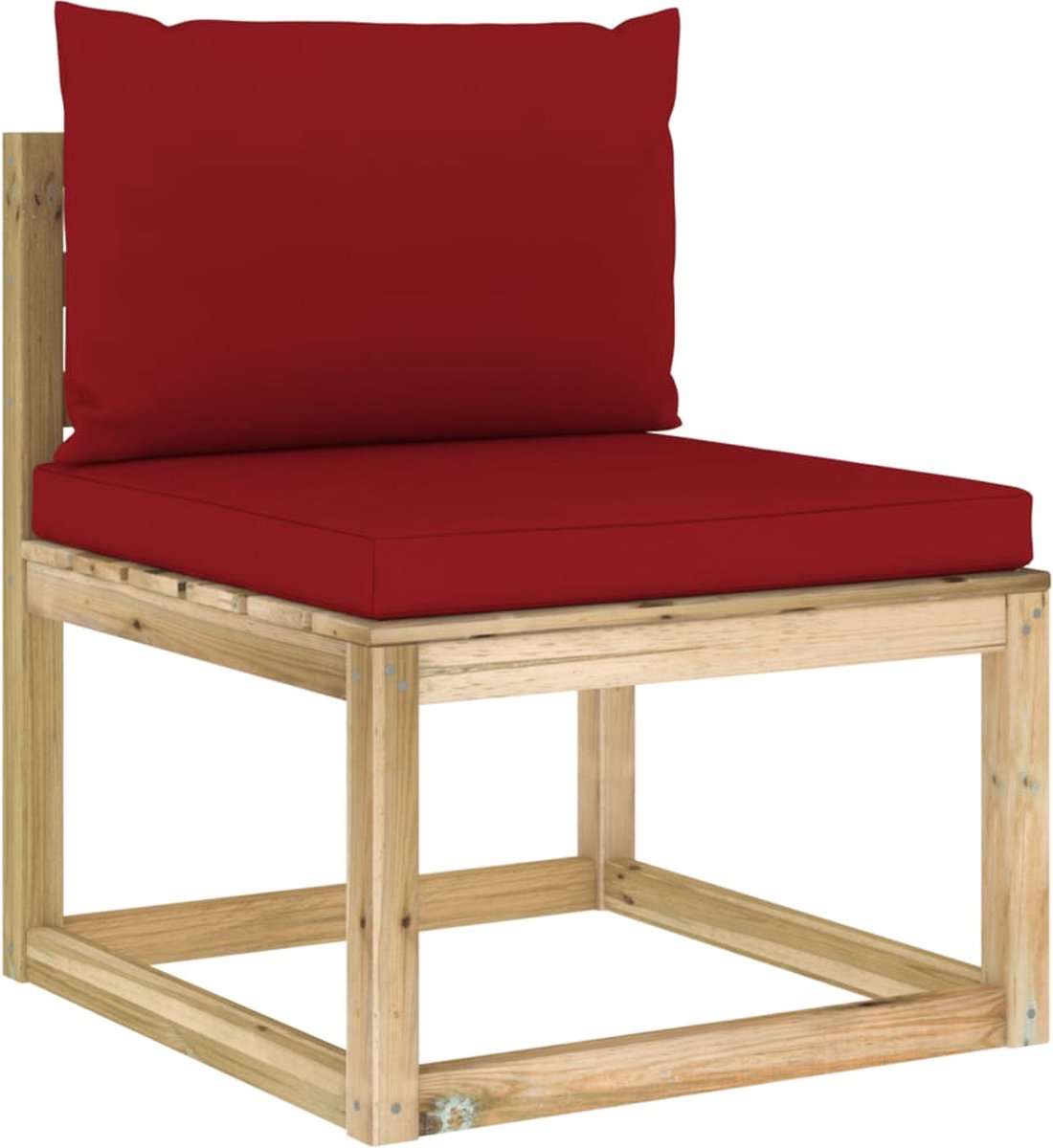 Vidaxl 8-delige Loungeset Met Kussens Geïmpregneerd Grenenhout - Rood