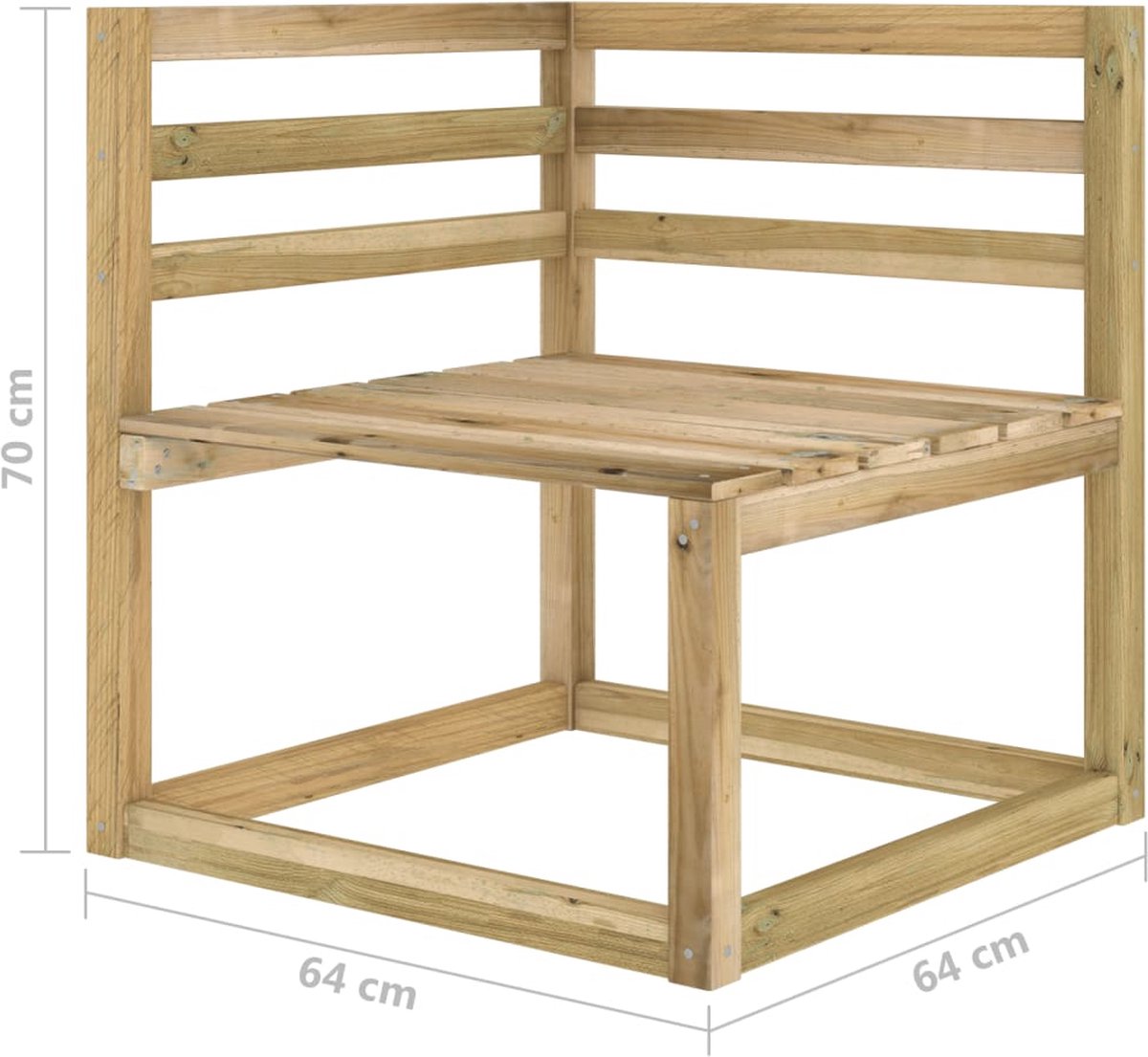 Vidaxl Tuinbank 3-zits Mete Kussens - Bruin
