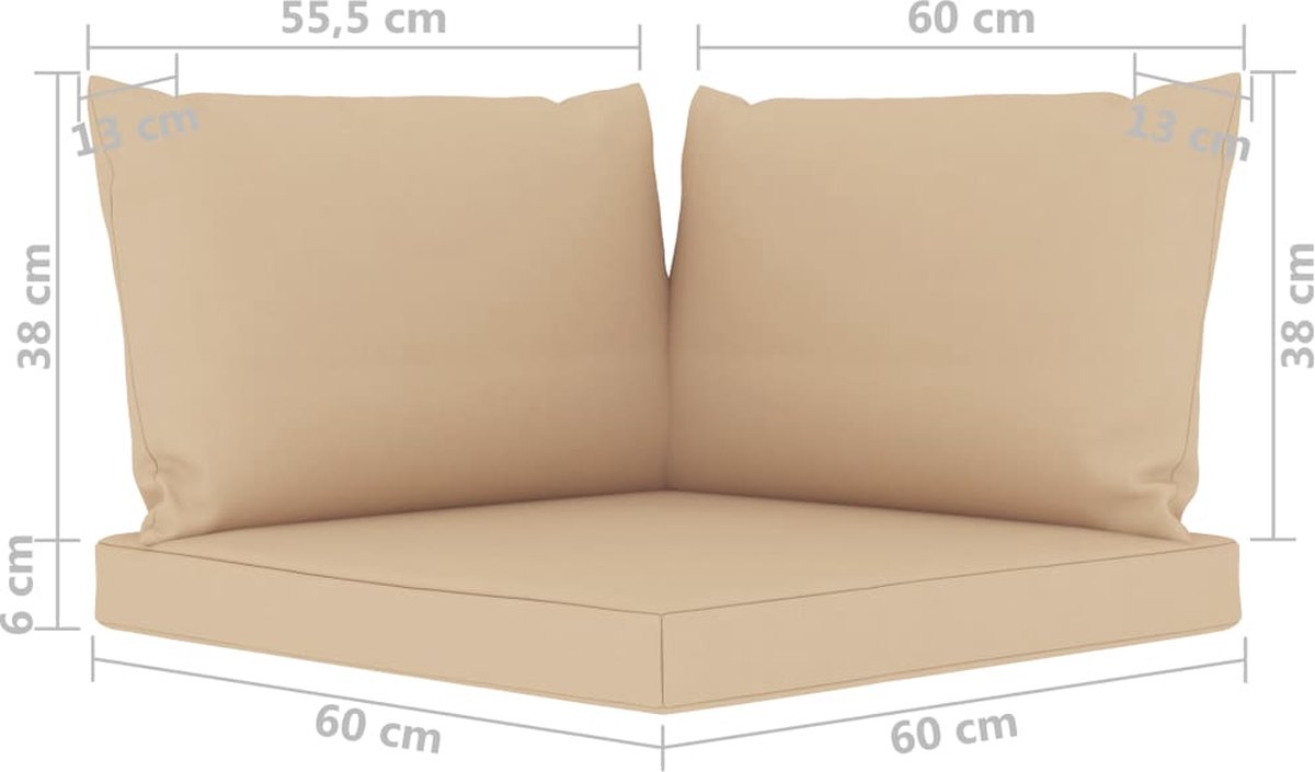 Vidaxl Tuinbank 3-zits Met Kussens - Bruin