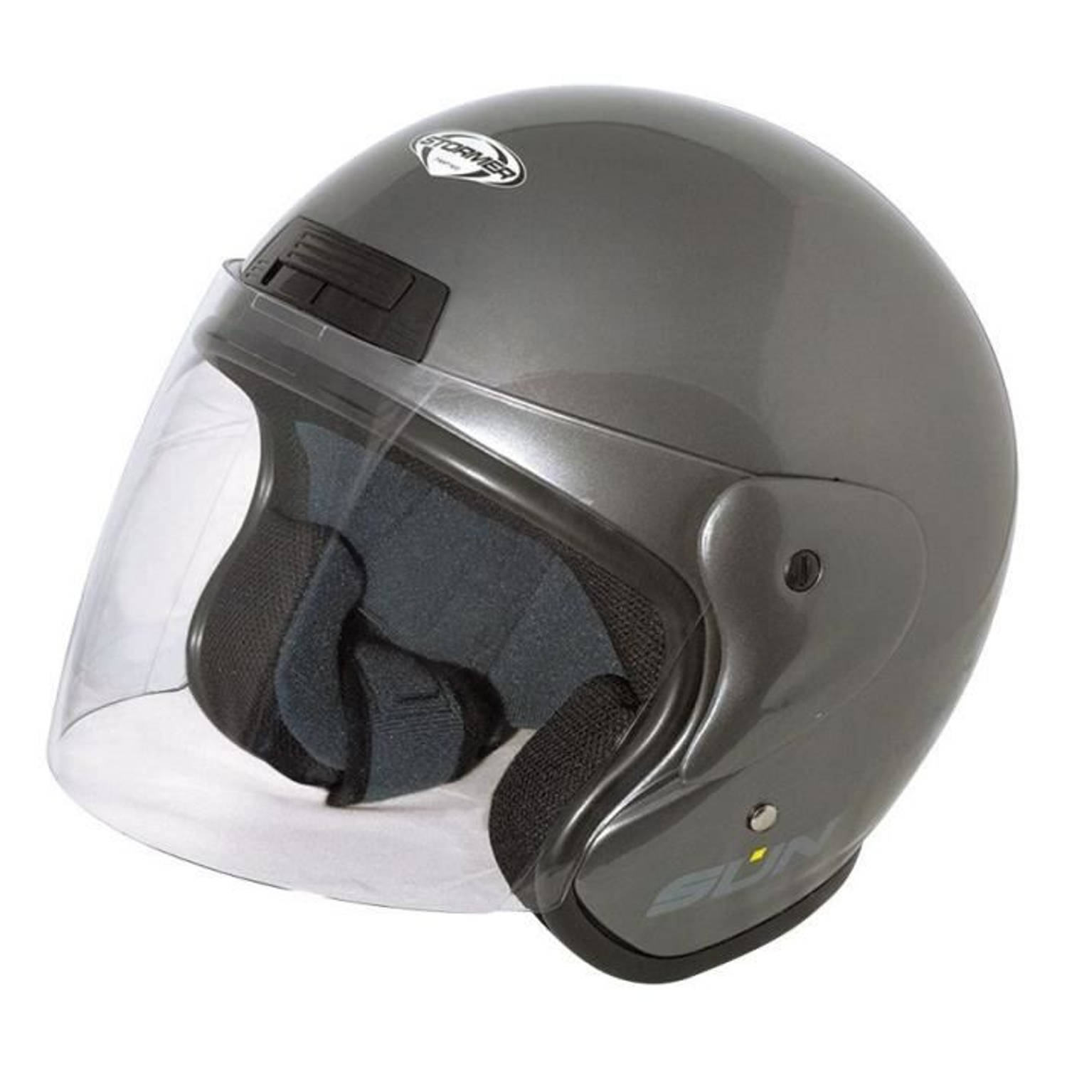 Stormer Jet Sun 2 Motorhelm - Zilvergrijs - Zwart