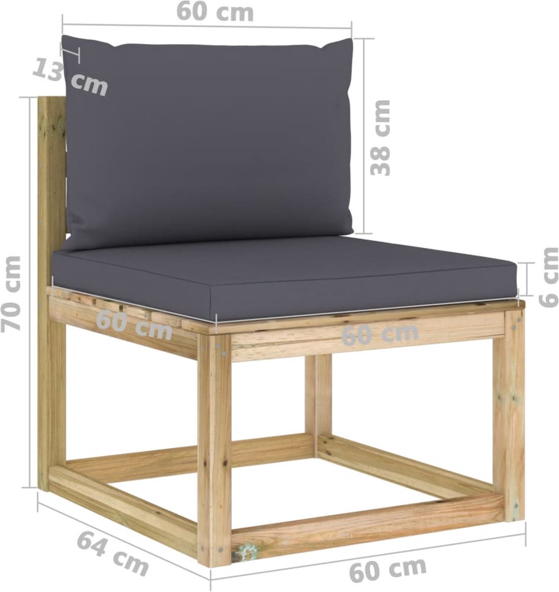 Vidaxl 11-delige Loungeset Met Kussens Geïmpregneerd Grenenhout