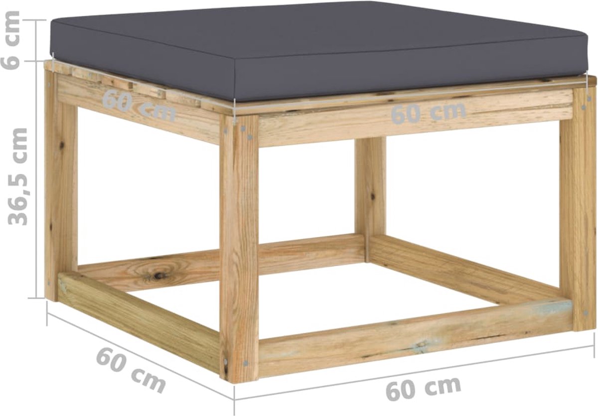 Vidaxl 11-delige Loungeset Met Kussens Geïmpregneerd Grenenhout