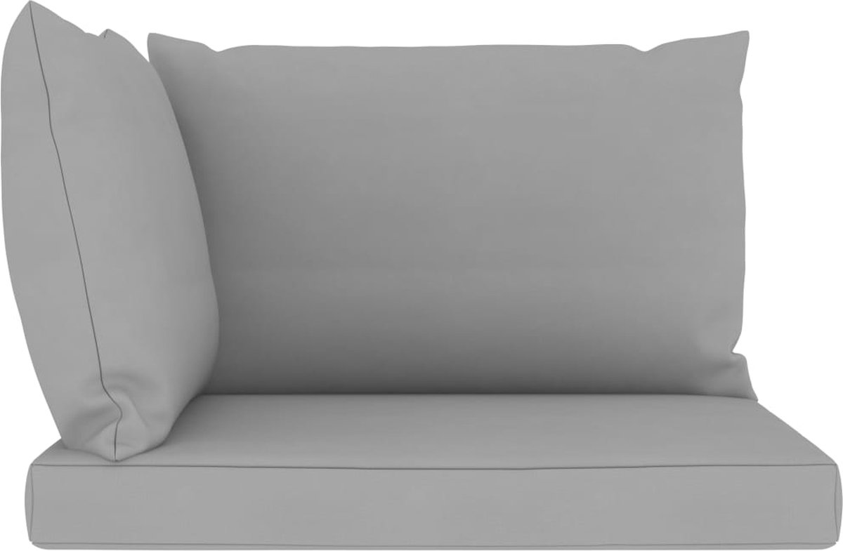 Vidaxl Tuinbank 4-zits Met Grijze Kussens - Bruin