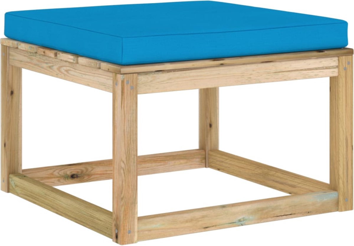 Vidaxl 10-delige Loungeset Met Kussens Geïmpregneerd Grenenhout - Blauw