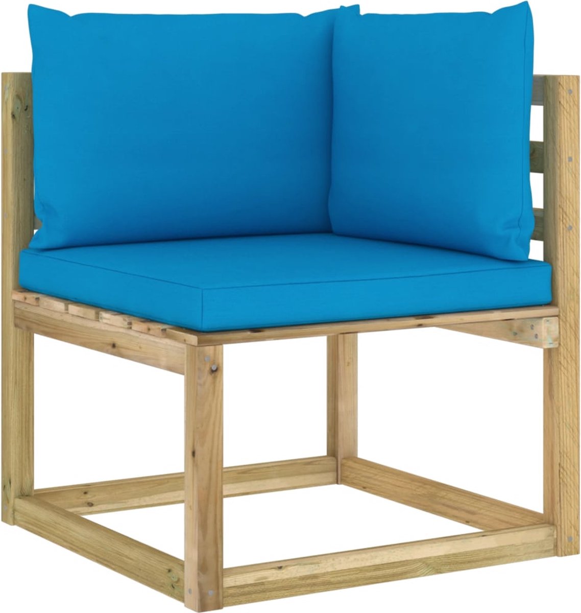 Vidaxl 10-delige Loungeset Met Kussens Geïmpregneerd Grenenhout - Blauw