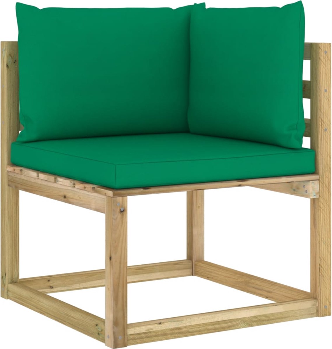 Vidaxl 7-delige Loungeset Met Kussens Geïmpregneerd Grenenhout - Groen
