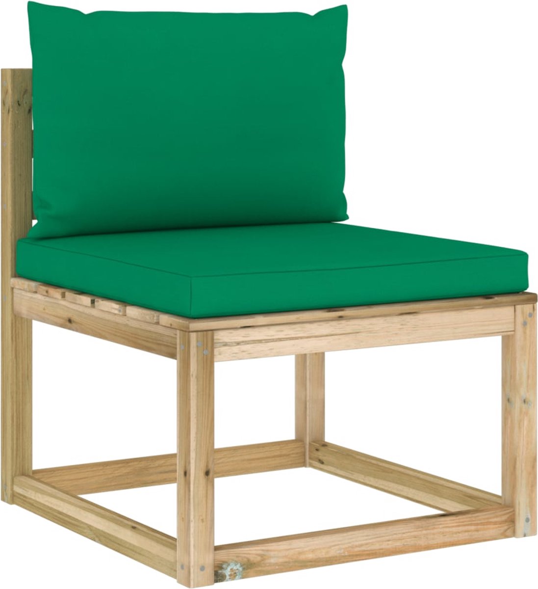 Vidaxl 7-delige Loungeset Met Kussens Geïmpregneerd Grenenhout - Groen