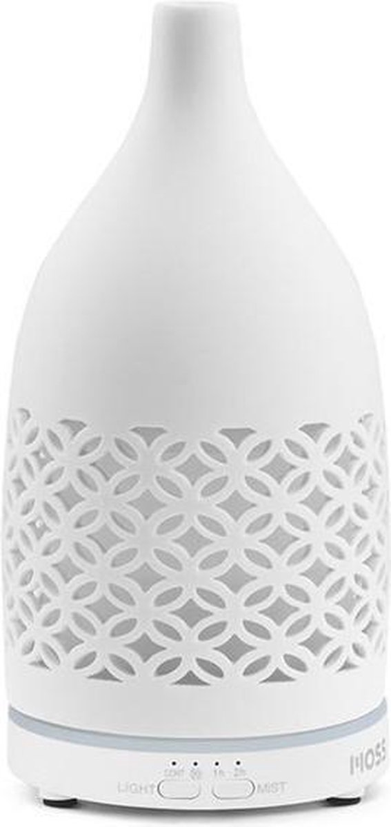 Moss - Luchtbevochtiger / Geurdispenser Met Led - Ceramic Vase - 70 Ml