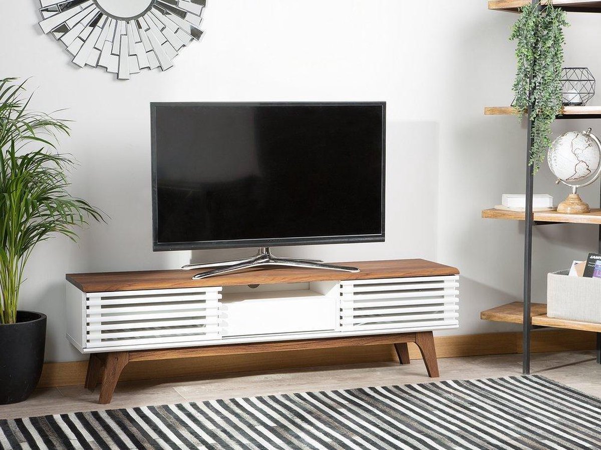 Beliani Detroit - Tv-meubel-donkere Houtkleur-spaanplaat - Bruin