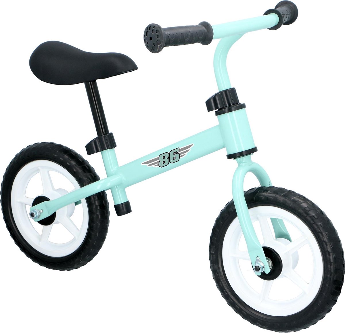 Eddy Toys - Loopfiets - Retro Uitstraling - Verstelbaar Zadel - - Zwart