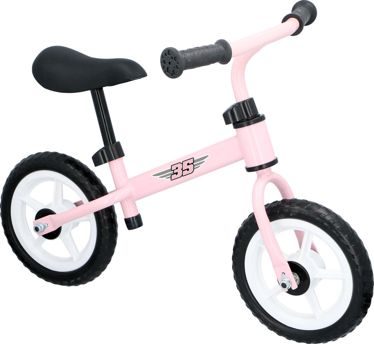 Eddy Toys Loopfiets - Retro Uitstraling - Verstelbaar Zadel - - Roze