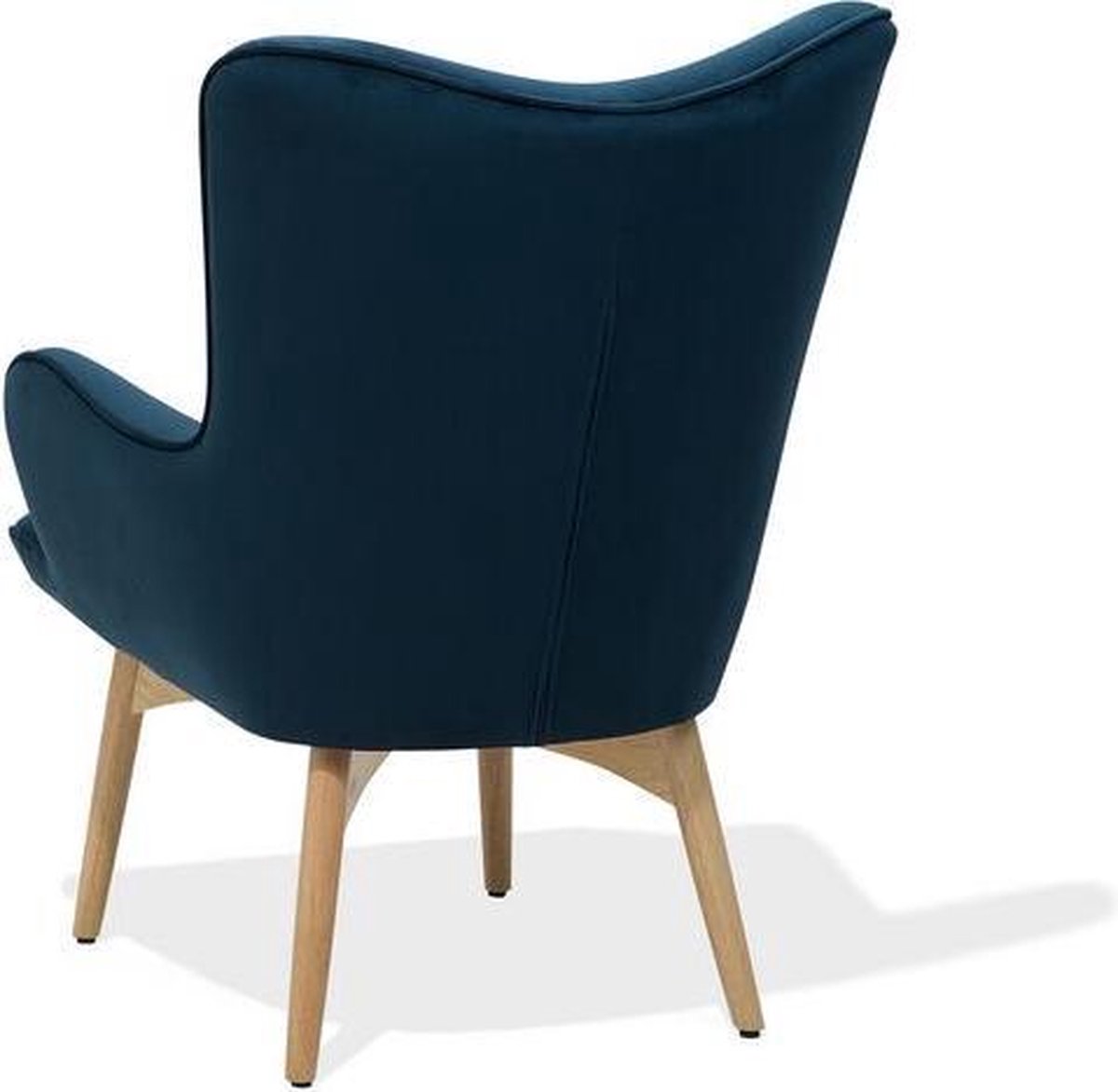 Beliani Vejle - Fauteuil Met Hocker--fluweel - Blauw