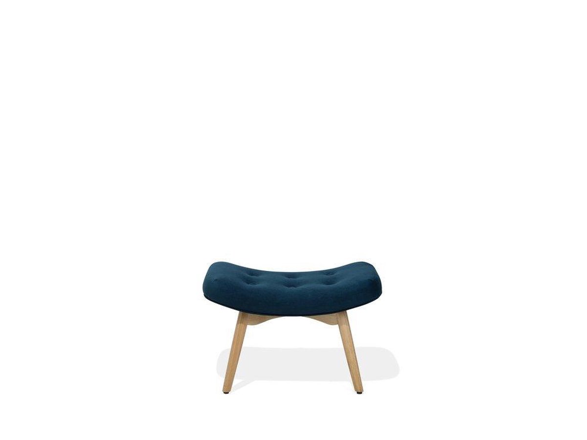 Beliani Vejle - Fauteuil Met Hocker--fluweel - Blauw
