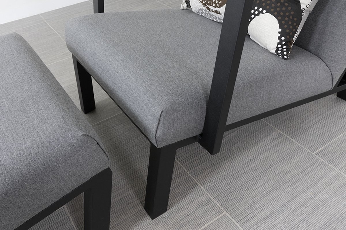 Costa Relaxstoel + Hocker - Sunbrella - Light Grey - Grijs