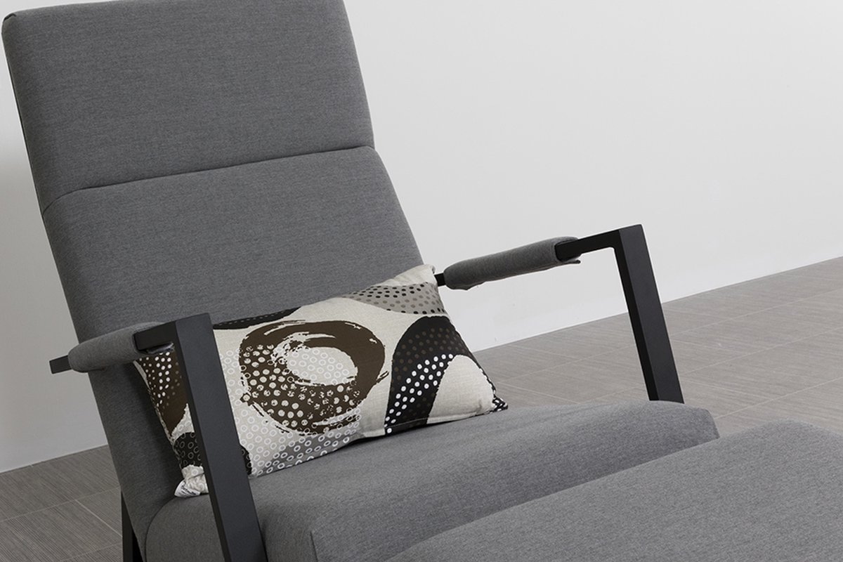 Costa Relaxstoel + Hocker - Sunbrella - Light Grey - Grijs