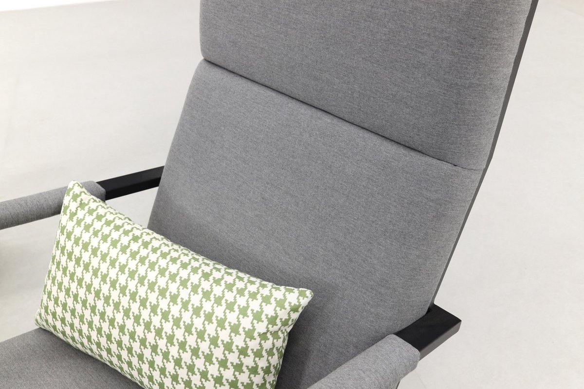 Costa Relaxstoel + Hocker - Sunbrella - Light Grey - Grijs