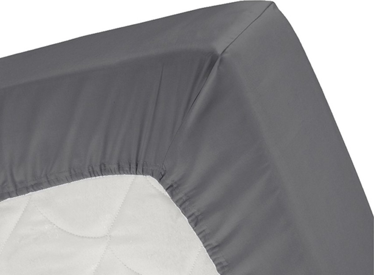 Damai Multiform Double Jersey Hoeslaken Antracite-180 X 220 Cm Xl - Grijs