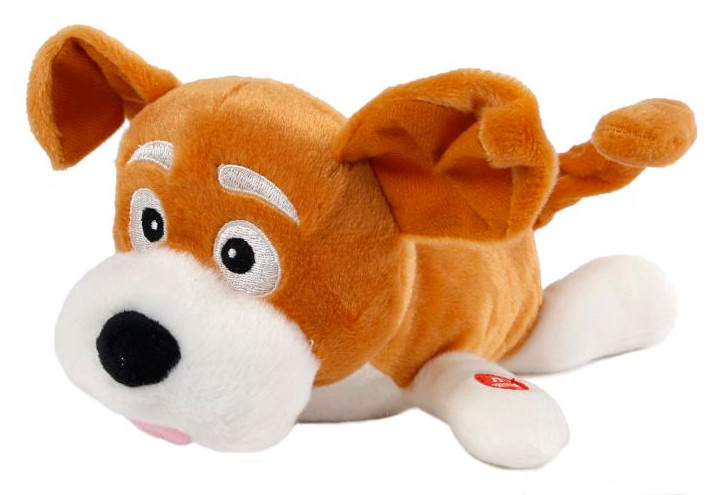 Toys Amsterdam knuffelhond junior 28 cm pluche/wit - Bruin