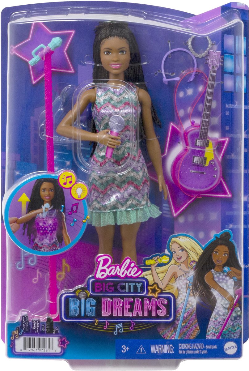 Barbie tienerpop Big City Big Dreams meisjes 30 cm paars/roze - Blauw