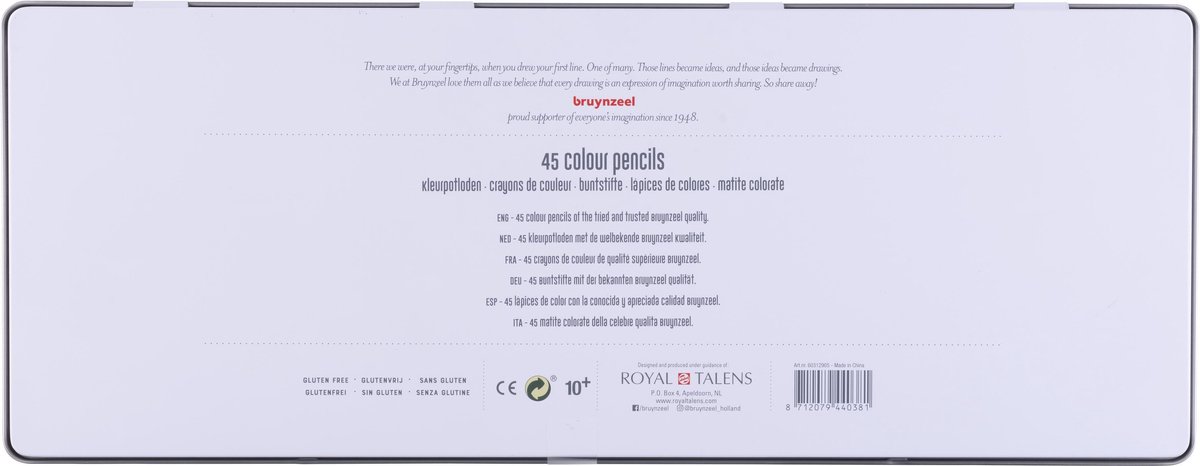 Bruynzeel kleurpotloden Schildpad hout 45 stuks