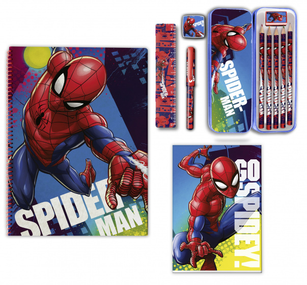 Marvel schrijfset Spider Man 20 x 13 cm papier blauw/rood