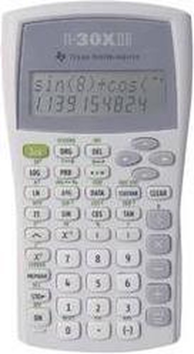 Texas Instruments rekenmachine 30xiib 15 x 8 x 2 cm grijs/wit