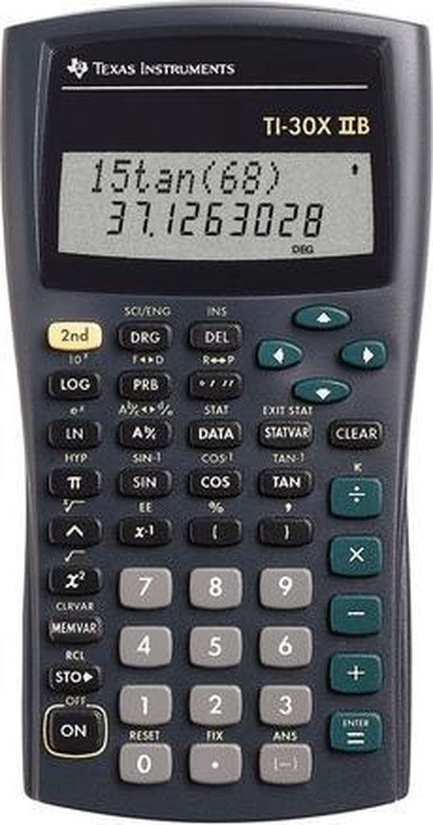 Texas Instruments rekenmachine 30xiib 15 x 8 x 2 cm grijs/wit