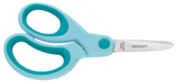 Westcott kinderschaar linkshandig junior 13 cm staal turquoise