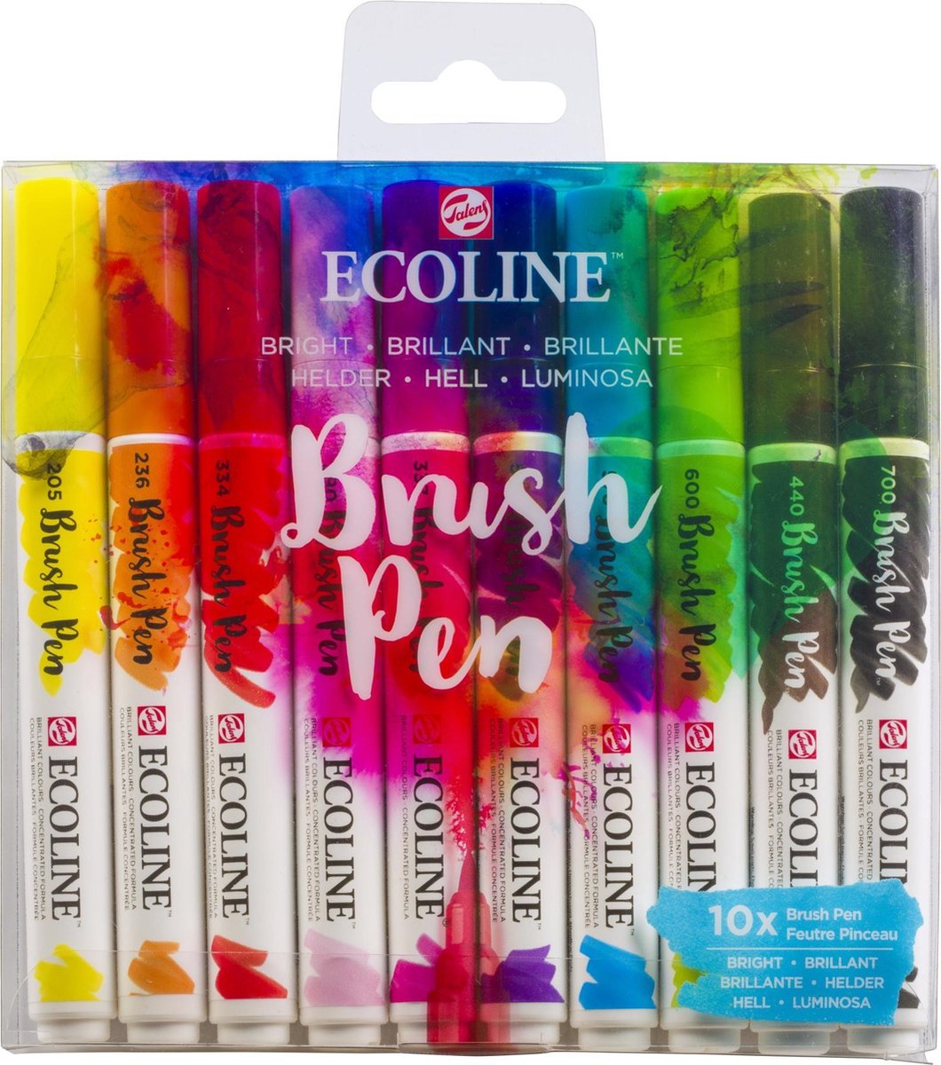 Talens brushpennen Ecoline heldere kleuren 10 stuks