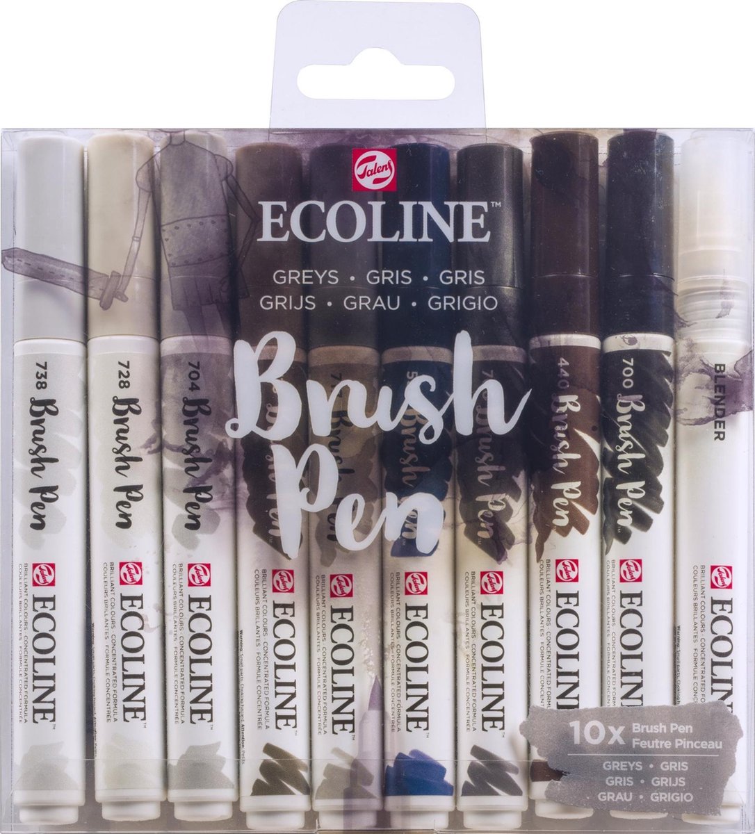 Talens brushpennen Ecoline 10 stuks - Gris