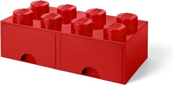 Lego ® Brick 8 Opberglade - Rojo